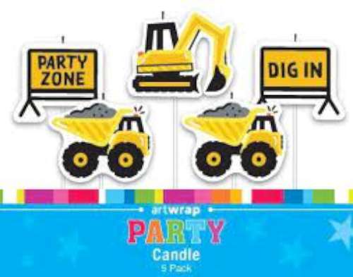Construction Themed Birthday Candles - Click Image to Close